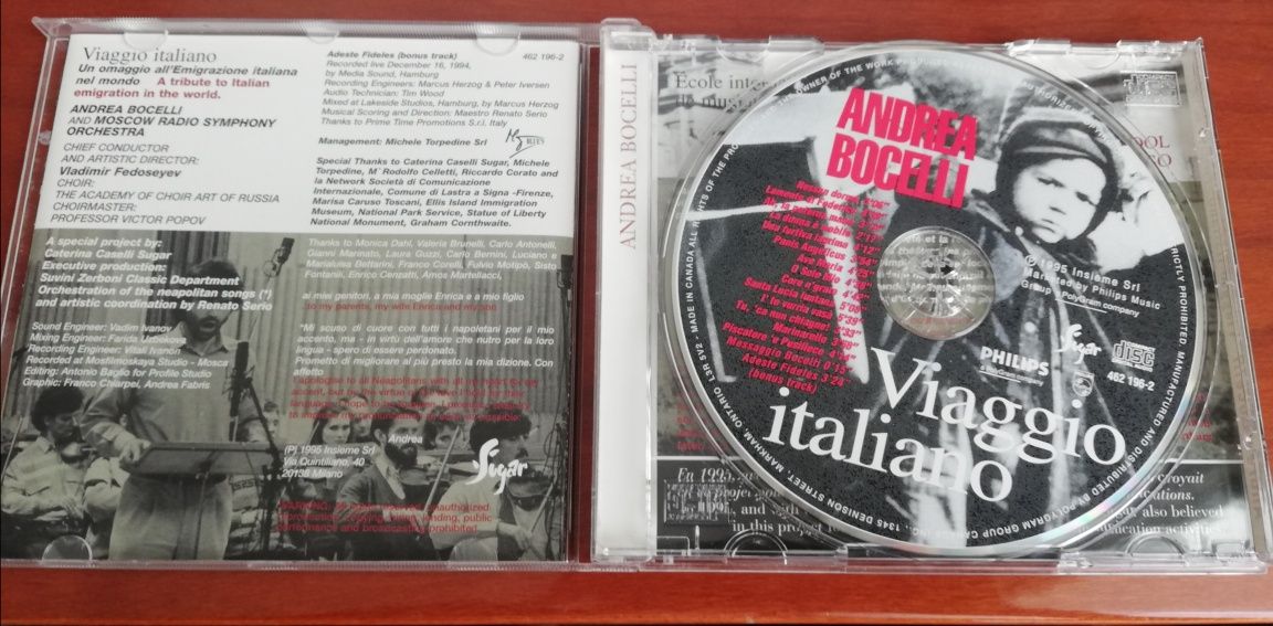 Andrea Bocelli dwie płyty CD "Sacred Arias", "Viaggio Italiano"