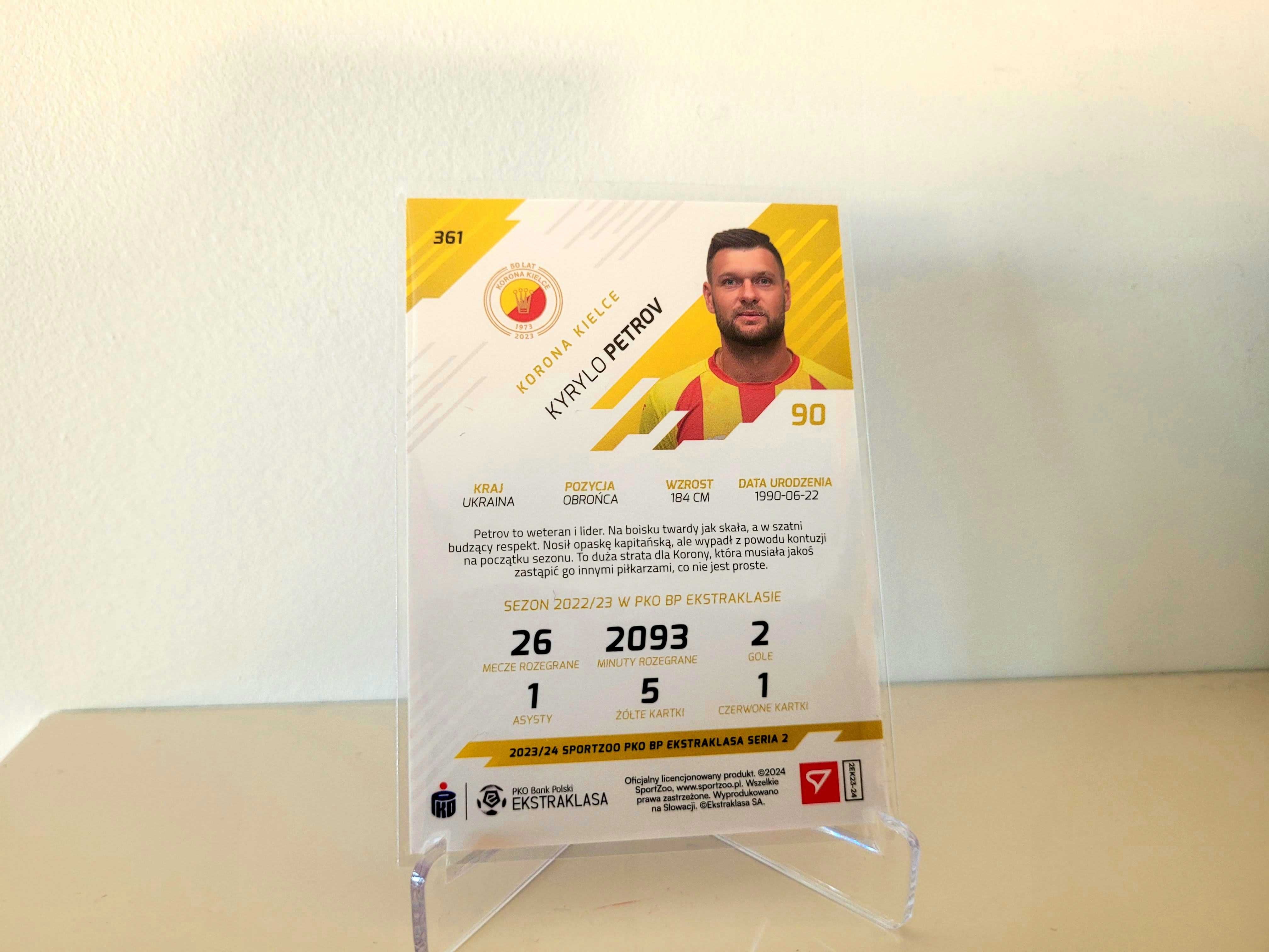 Karta Ekstraklasa Red Stripes Korona Kielce #361 Kyrylo Petrov /150
