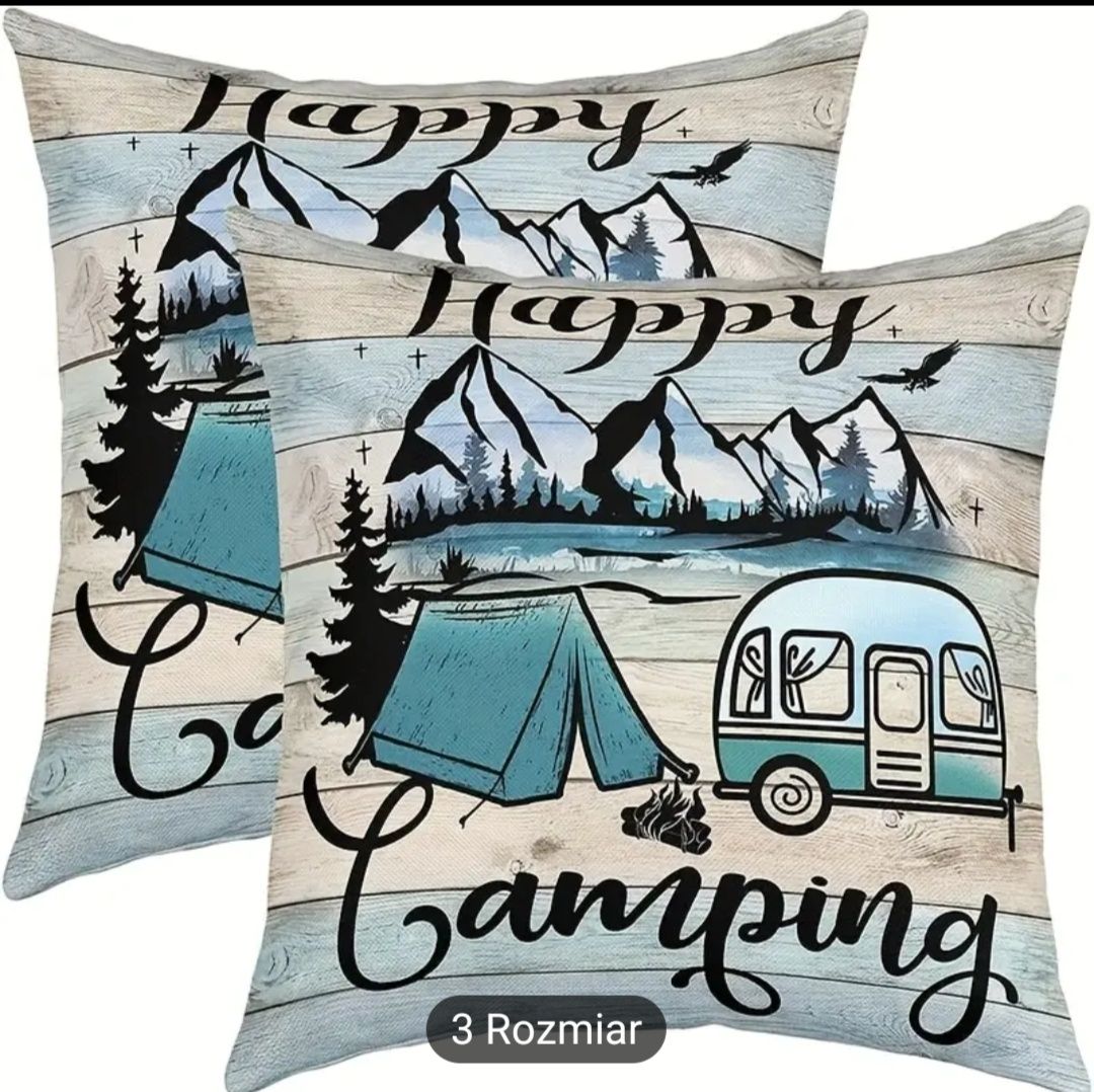 2 poszewki na jaśka Happy Camping camper przyczepa