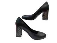 Жіночі туфлі шкіряні чорні Nivelle 36 з оригінальним каблуком