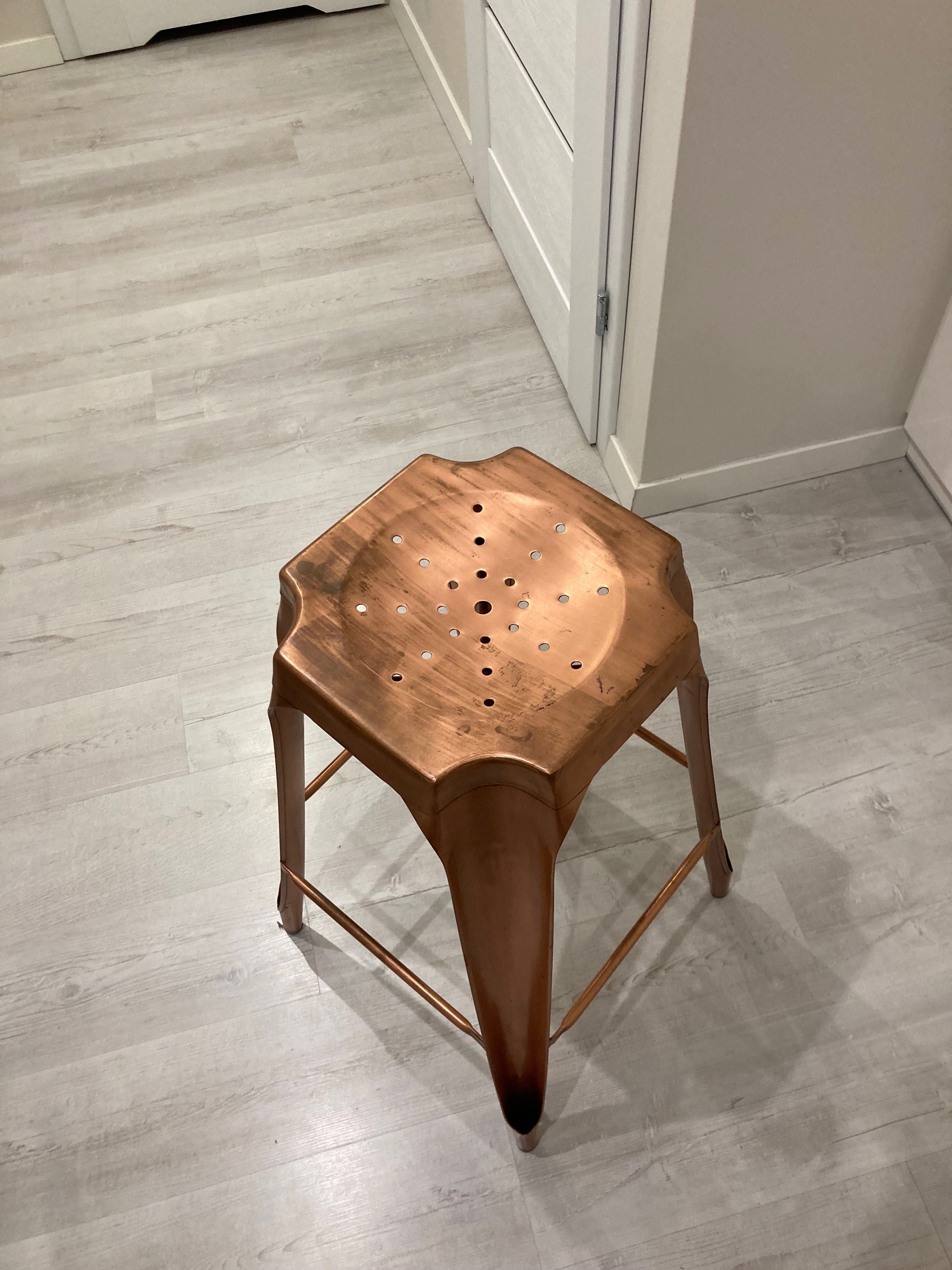 Krzesło barowe hoker loft miedziany golden rose