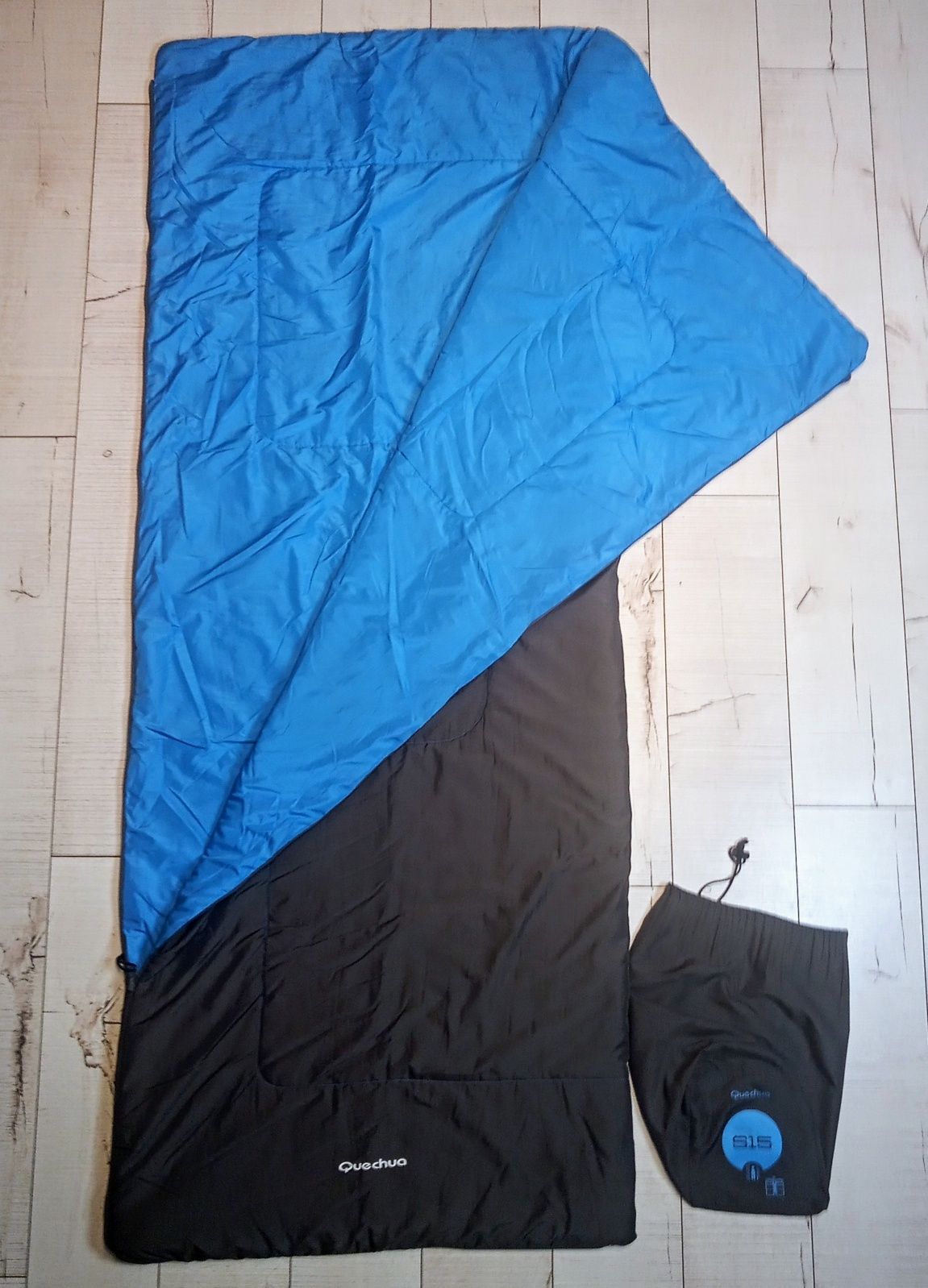 Śpiwór typu kołdra turystyczny wyprawowy Quechua S15 dł. 200 cm
