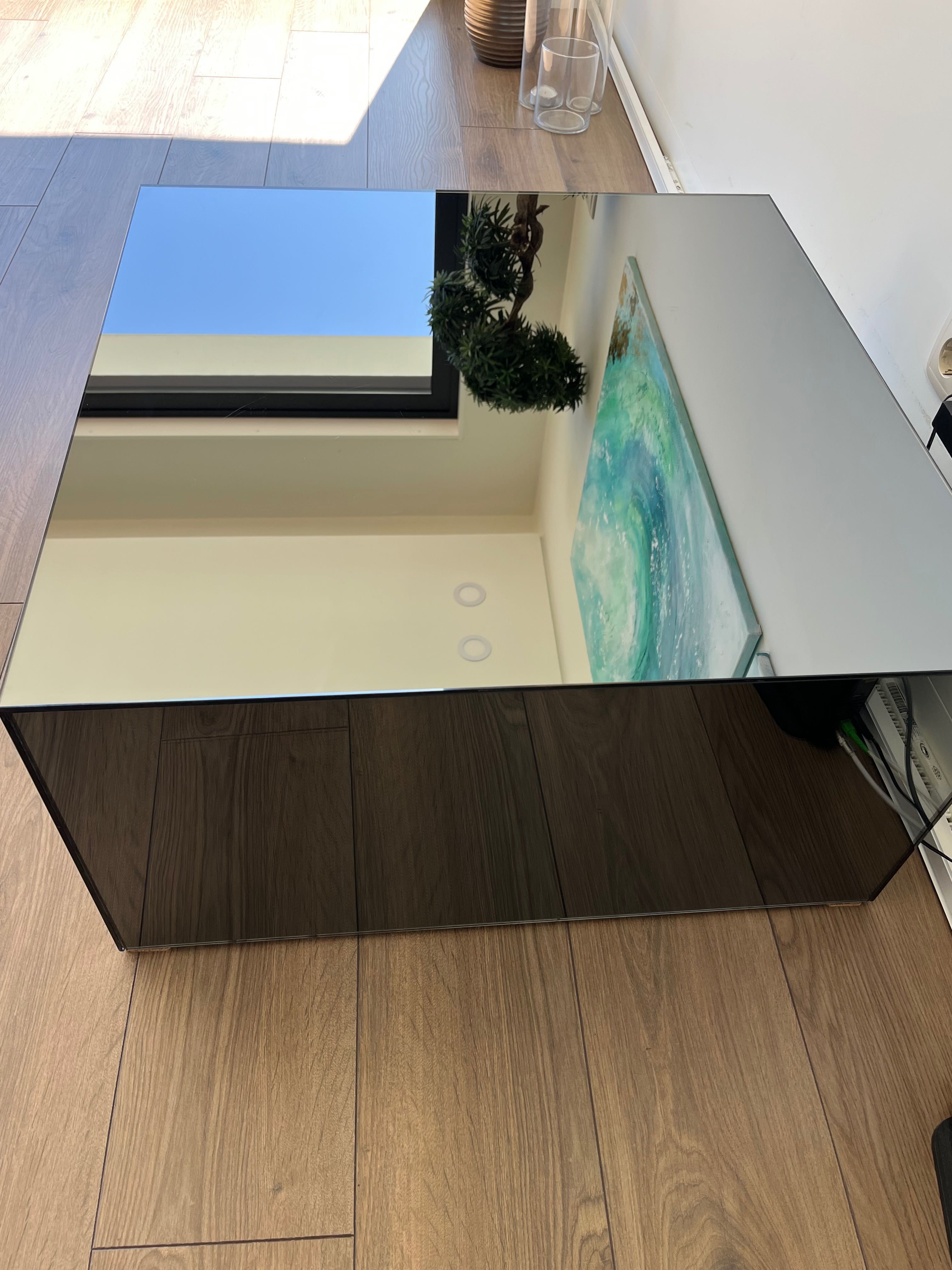Mesa de centro de espelho 70x70x37