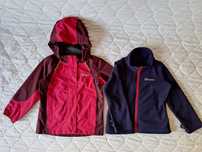 Дуплет berghaus: куртка-ветровка-дождевик + кофта на девочку 5-6 лет