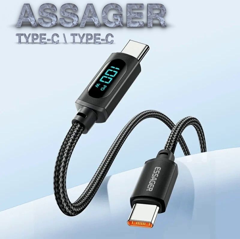 ESSAGER USB-A/ Type-C Data кабель для быстрой зарядки PD 100W