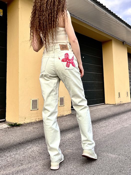 джинси levis custom кастом білі молочні