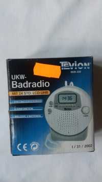 Radio Tevion BDR-350 (m.in. do łazienki) UKW,zegar LCD, alarm -NOWE