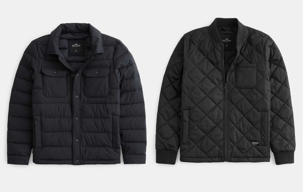 Демісезонна стьобана куртка Hollister Abercrombie & Fitch (L, ХXL)