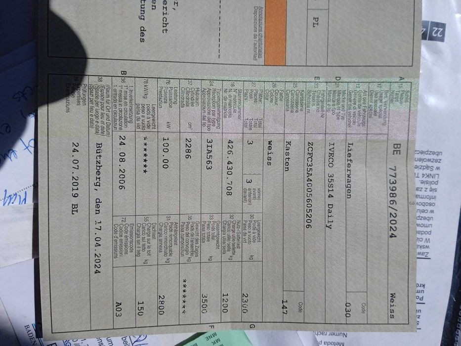 Iveco 2.3 maxi zamiana