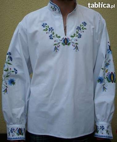 Koszula męska z haftem kaszubskim