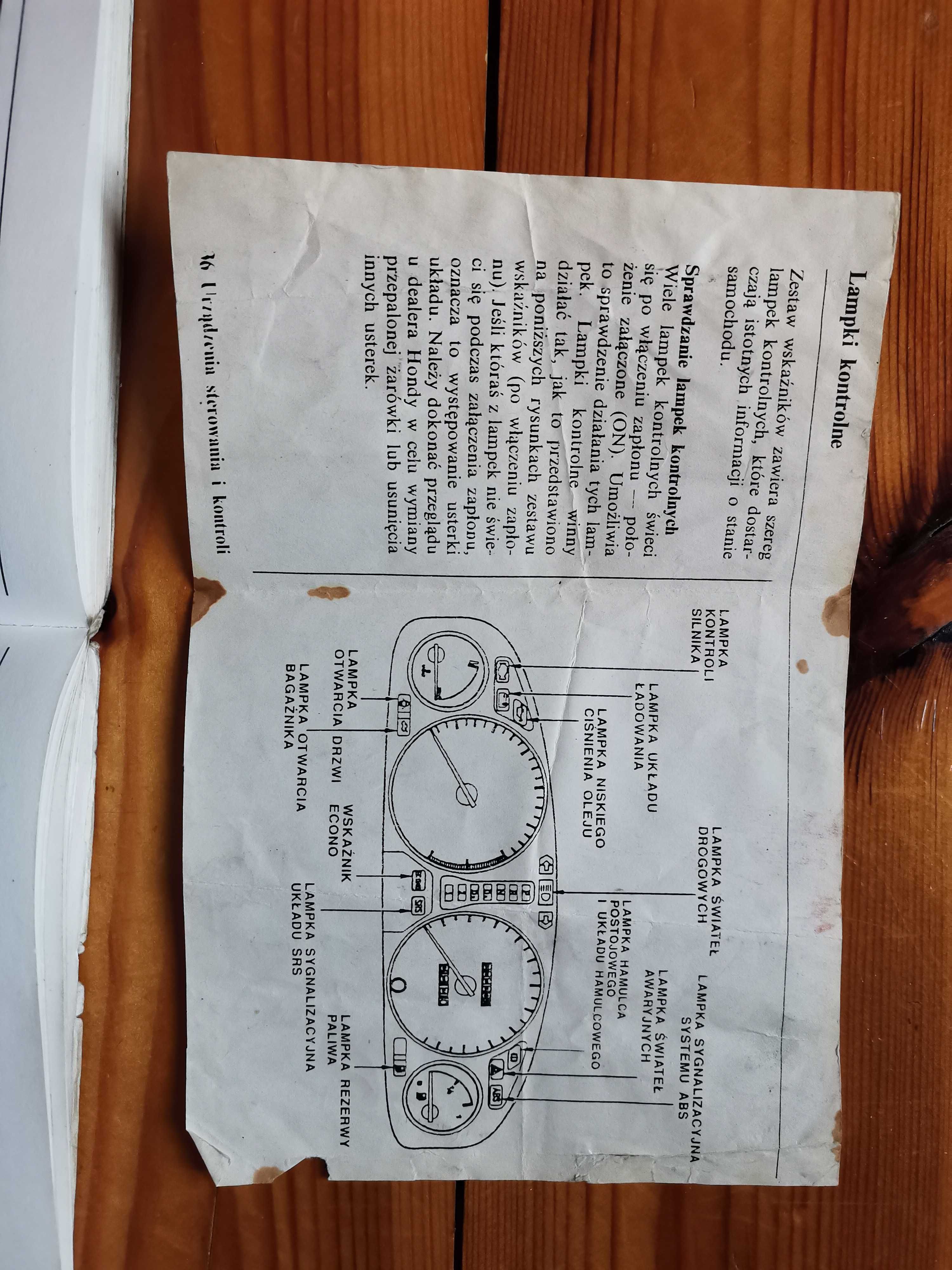 Honda civic 5D instrukcja, Książka