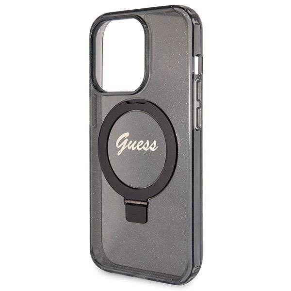 Etui Guess Ring Stand Script Glitter MagSafe do iPhone 13 Pro Max