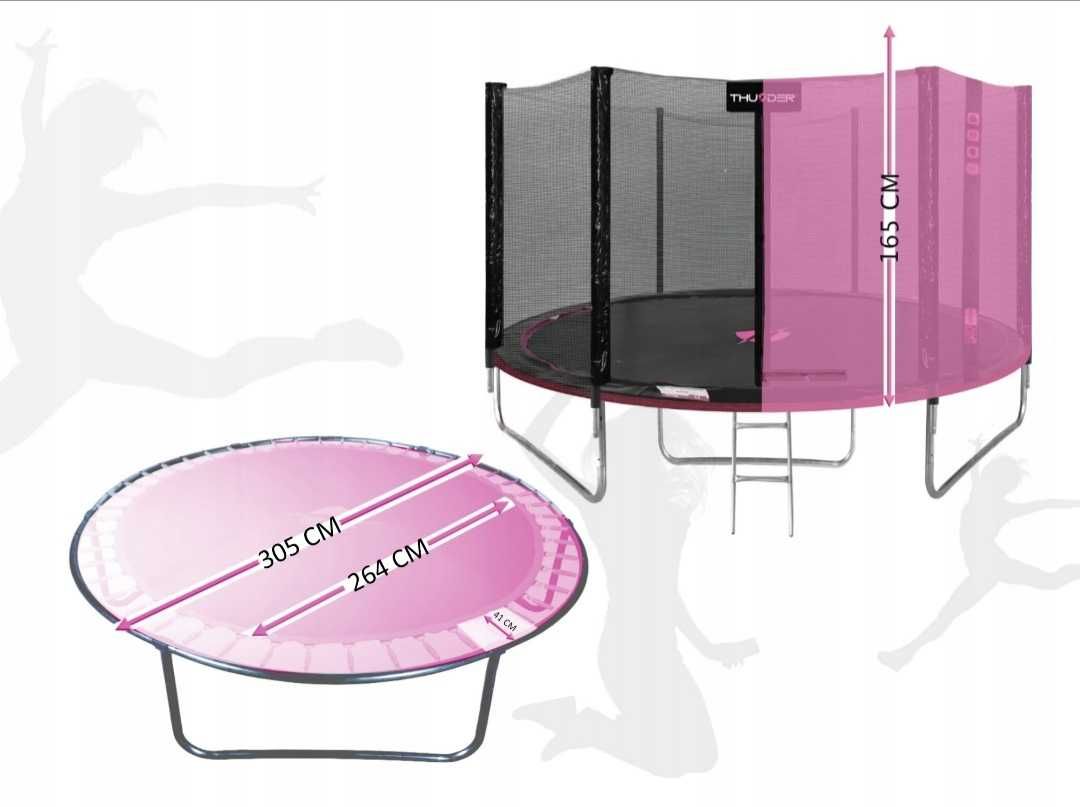 Trampolina ogrodowa thunder inside ultra 10ft pink led swiecaca