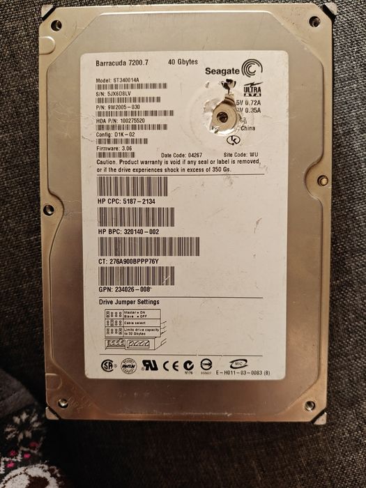 Жесткий диск Seagate Barracuda 40Gb 7200rpm (ST340014A)