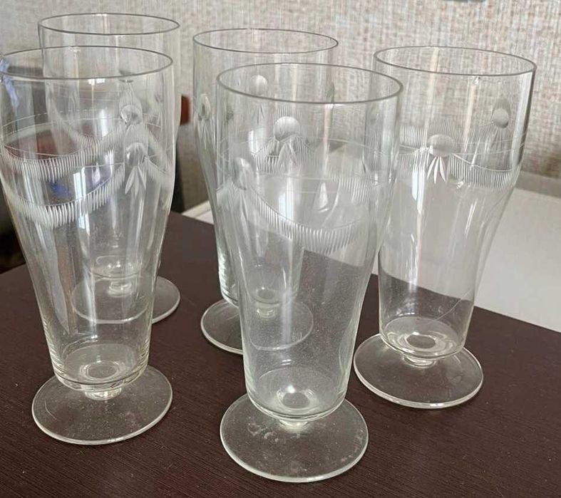 Стакани тонкого скла (для напоїв) 60-ті роки ХХ ст., 5 шт