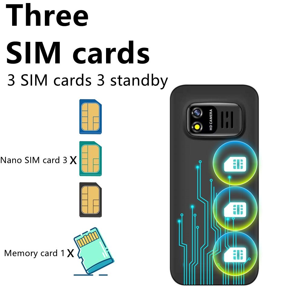 Mini telefon komórkowy szpiegowski 3 karty SIM zmiana głosu