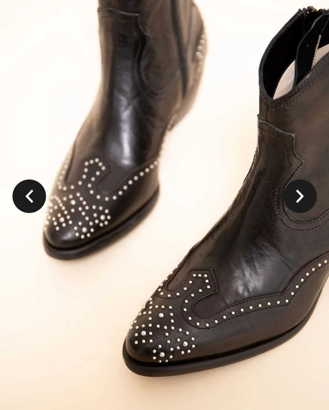 Botas texanas novas em pele, tamanho 40