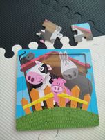 Drewniane puzzle zwierzęta