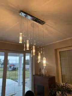 Żyrandol kryształowy sopelki glamour