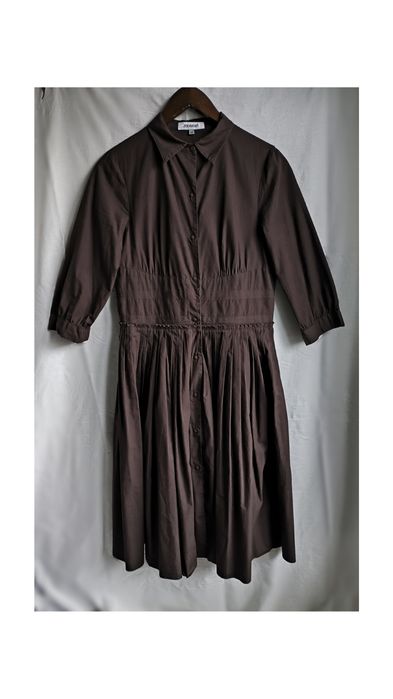 Monnari sukienka midi rękaw 3/4 marszczenia