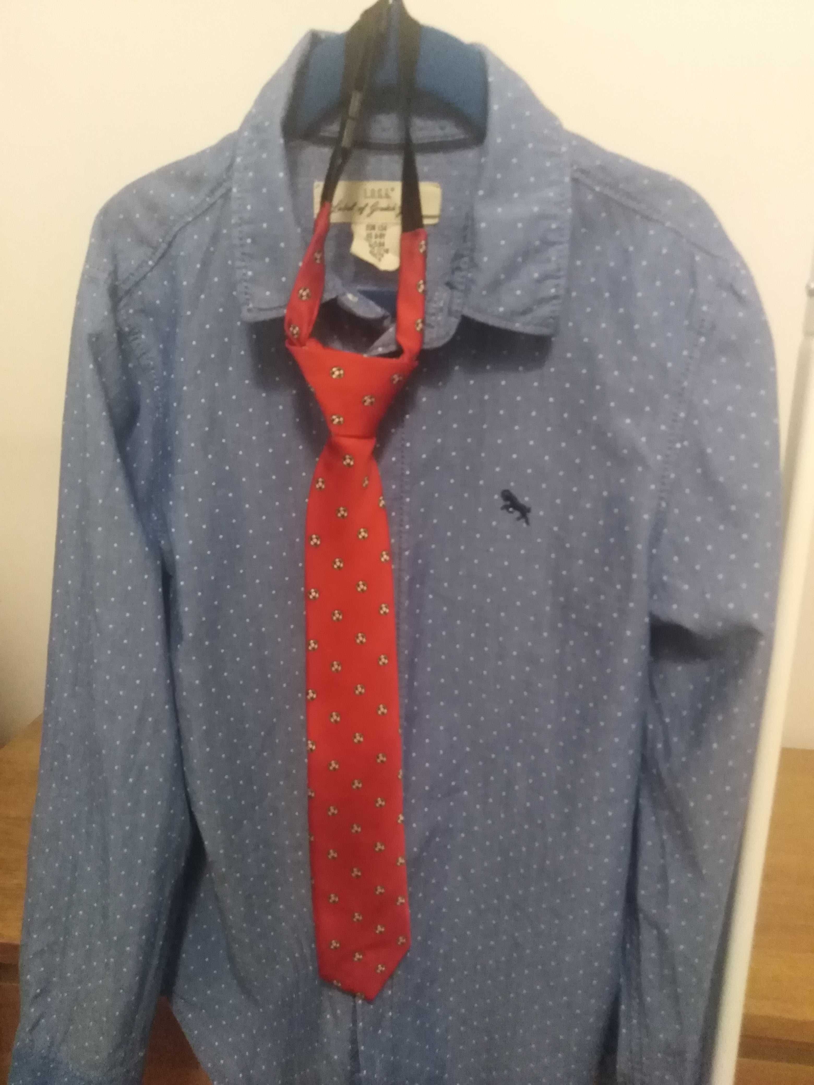 Koszula chłopięca elegancka i krawat h&m r134 na koniec roku szkolnego