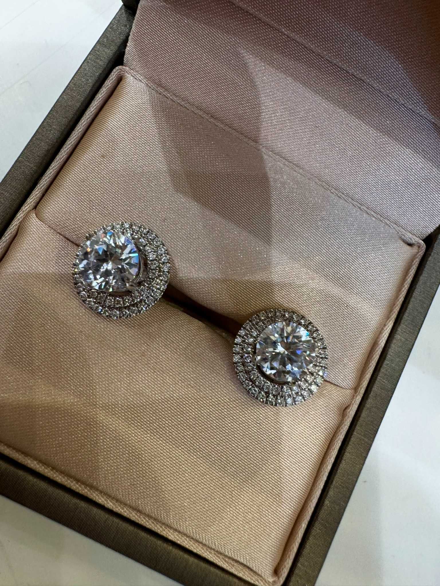 Kolczyki HALO z diamentami 2.52 CT VVS1/H Certyfikat IGI