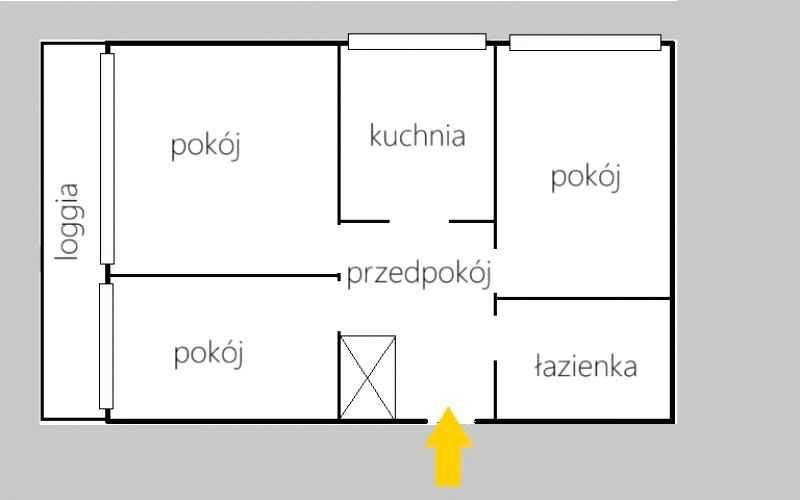 Mieszkanie 3 pokoje, Loggia, 47m2 , gotowe do wprowadzenia