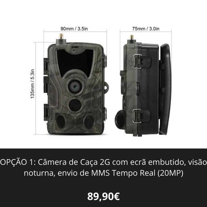 (NOVO) Câmera de Caça 2G/3G com Visão Noturna, Envio MMS em Tempo Real