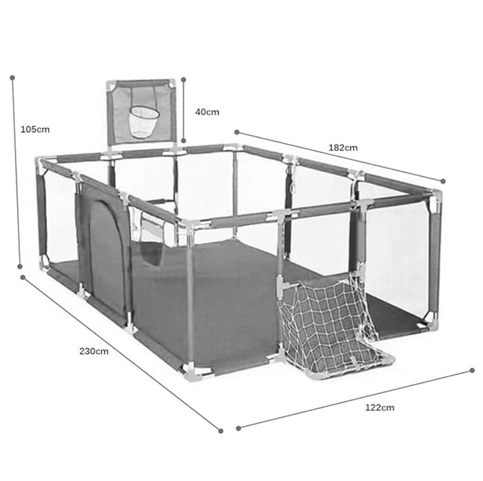 Kojec dziecięcy Bezpieczny dla dzieci XXL 235x129 cm DUŻY + GRATIS