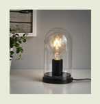 IKEA Ropudden lampka nocna + żarówka retro kopuła