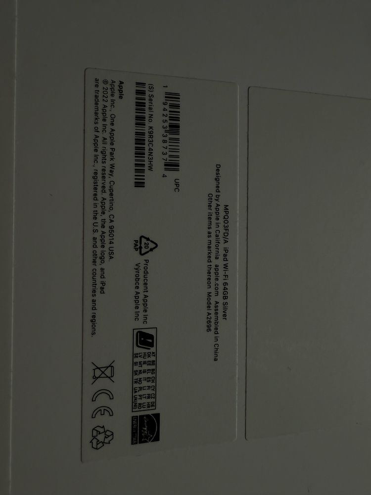 Ipad 10 gen Silver