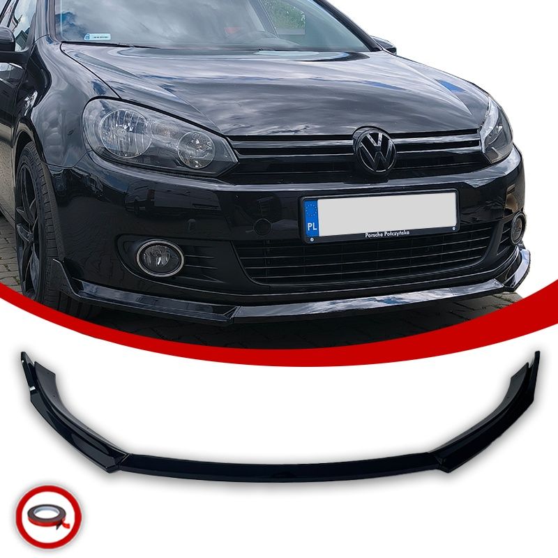 VW Golf 6 Standard Przednia Dokładka Zderzaka Splitter Spoiler Czarny