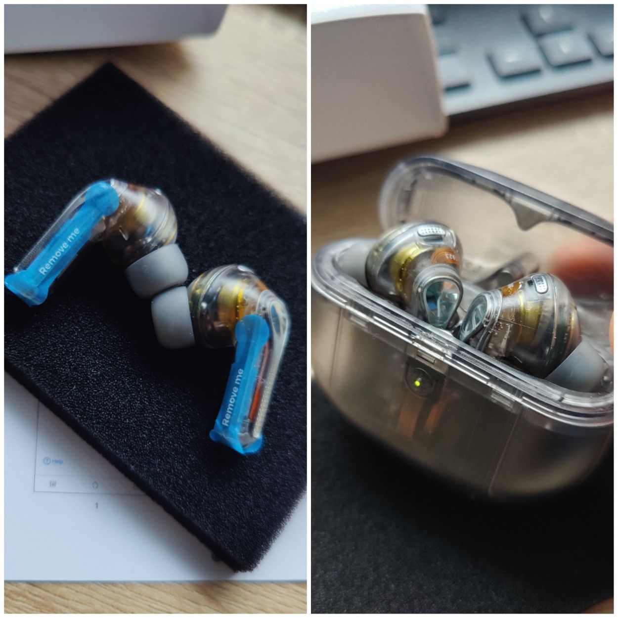 Soundpeats Capsule 3 Pro Transparentne Czarne 6 mikrofonów ANC zestaw