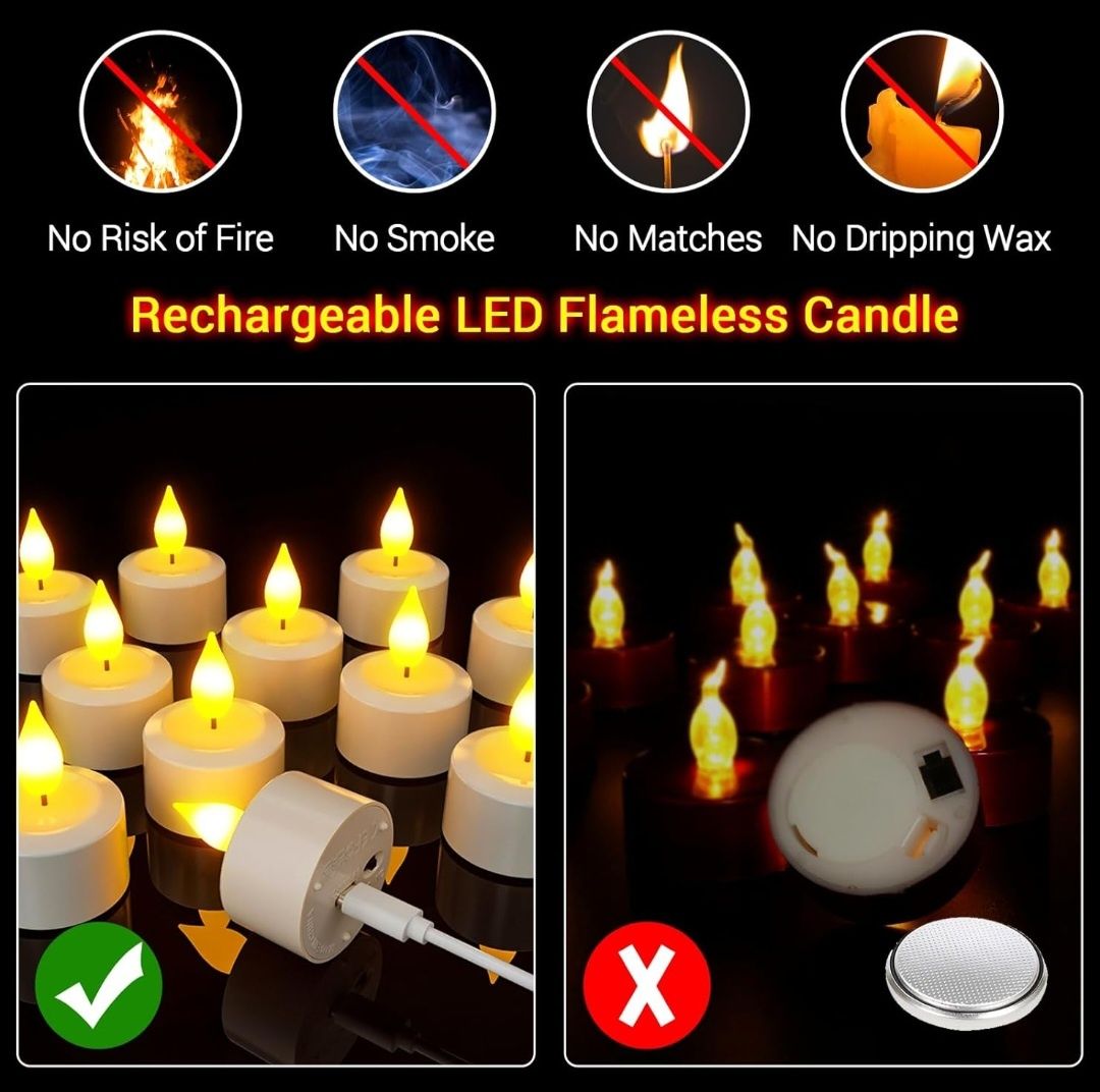 12szt PChero Akumulatorowe świece LED Tea Light