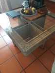 Mesa de centro tampo em vidro