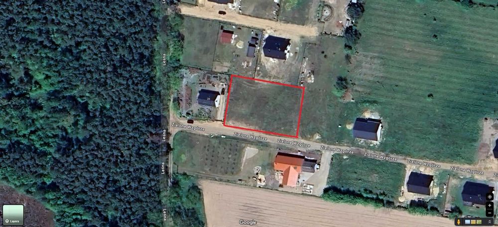 Działka 1500 m² przy jeziorach – Lubosz, ul. Zielone Wzgórze.