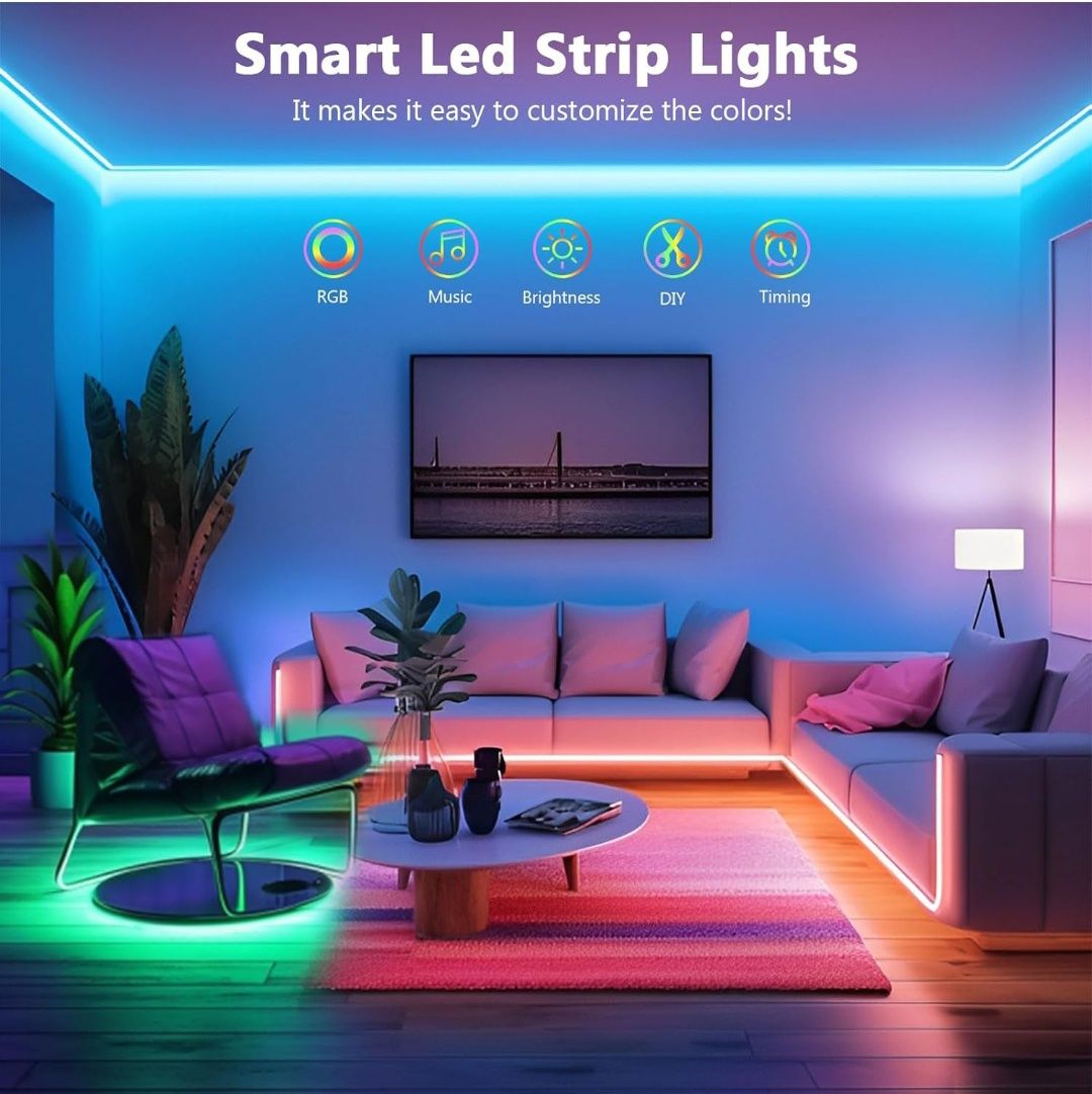 Kit Fita LED 10m RGB 5050 com comando e transformador APP WIFI novo