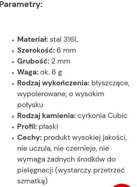 Obrączki stal nierdzewna