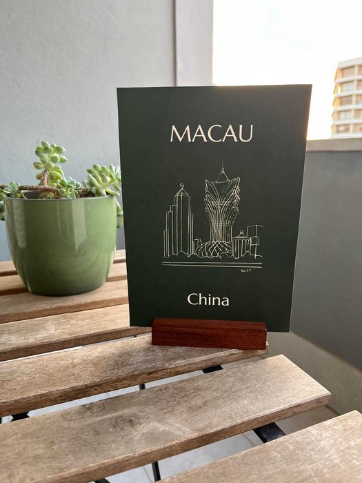 10 Suportes Marcadores de Mesa Madeira Castanho Escuro