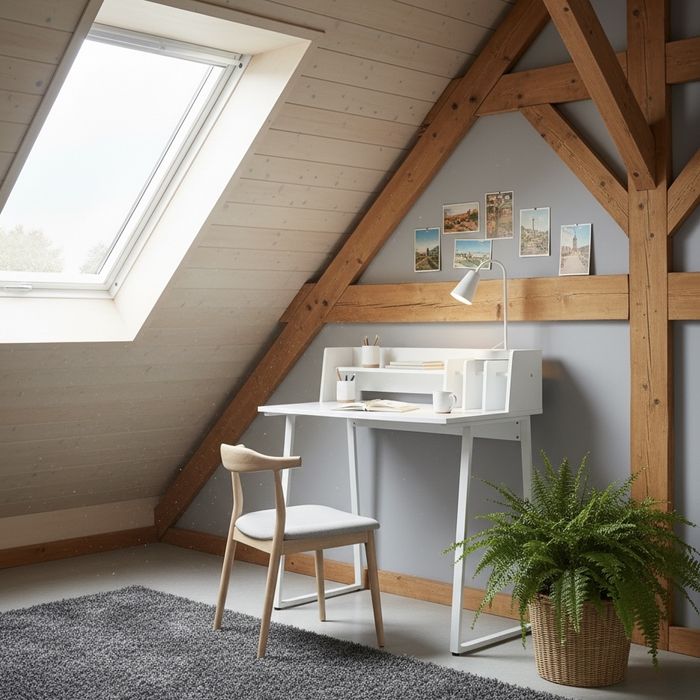 Secretária branca moderna para escritório ou estudo