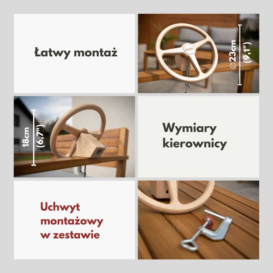 Zabawkowa kierownica dla dziecka , Montessori , EKO zabawki z drewna