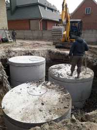 Копання септиків каналізації СЕПТИКИ ВИГРІБНА яма кільця бетонні круги