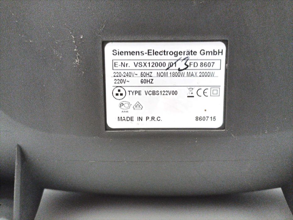 Odkurzacz 2000W Siemens VSX1 cyklonowy tytan mocy