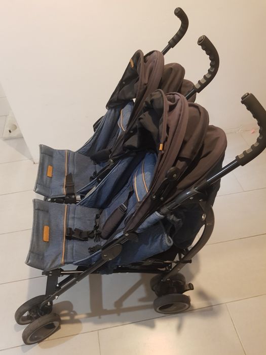 Wózek spacerowy parasolka Easy Go Duo Comfort składany podwójny bliźni