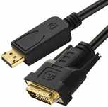 Kabel DISPLAYPORT - DVI-D (24+1) M/M - 1m czarny -  (NOWY)
