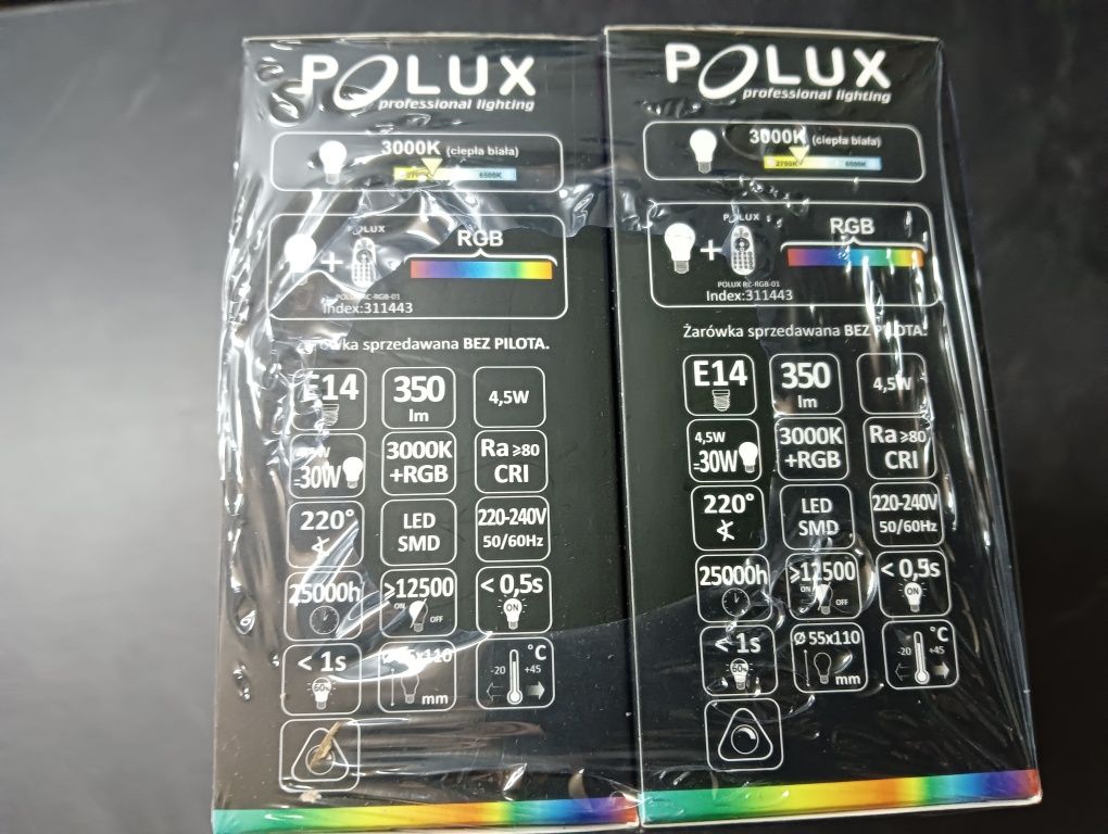 Żarówki Polux 10 sztuk Led 3000k/RGB 4.5W=30W