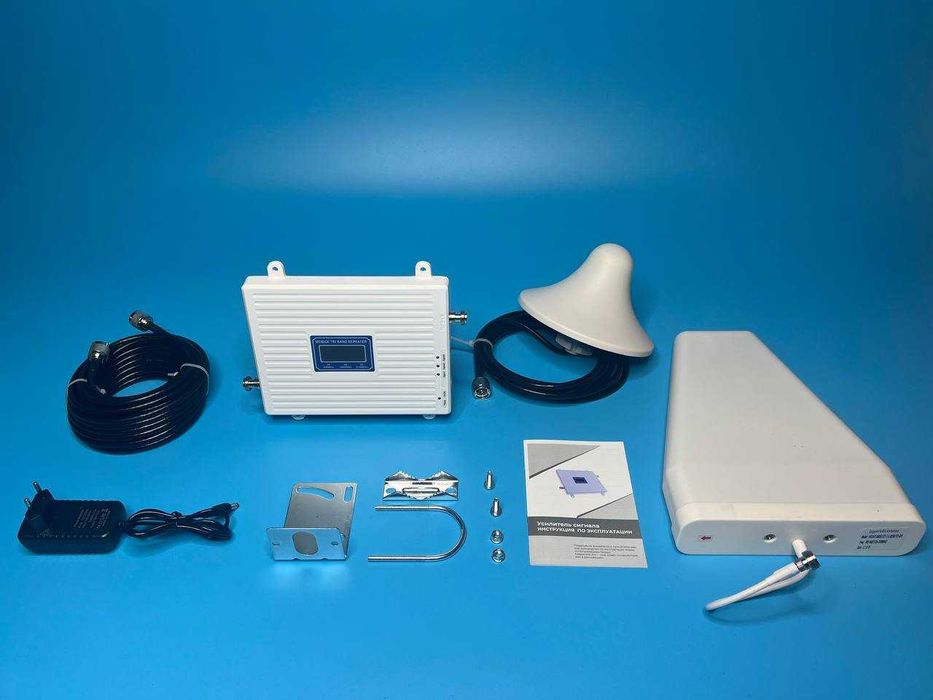 GSM репитер 3 диапазона 900 1800 2100, усилитель связи 3G 4G LTE