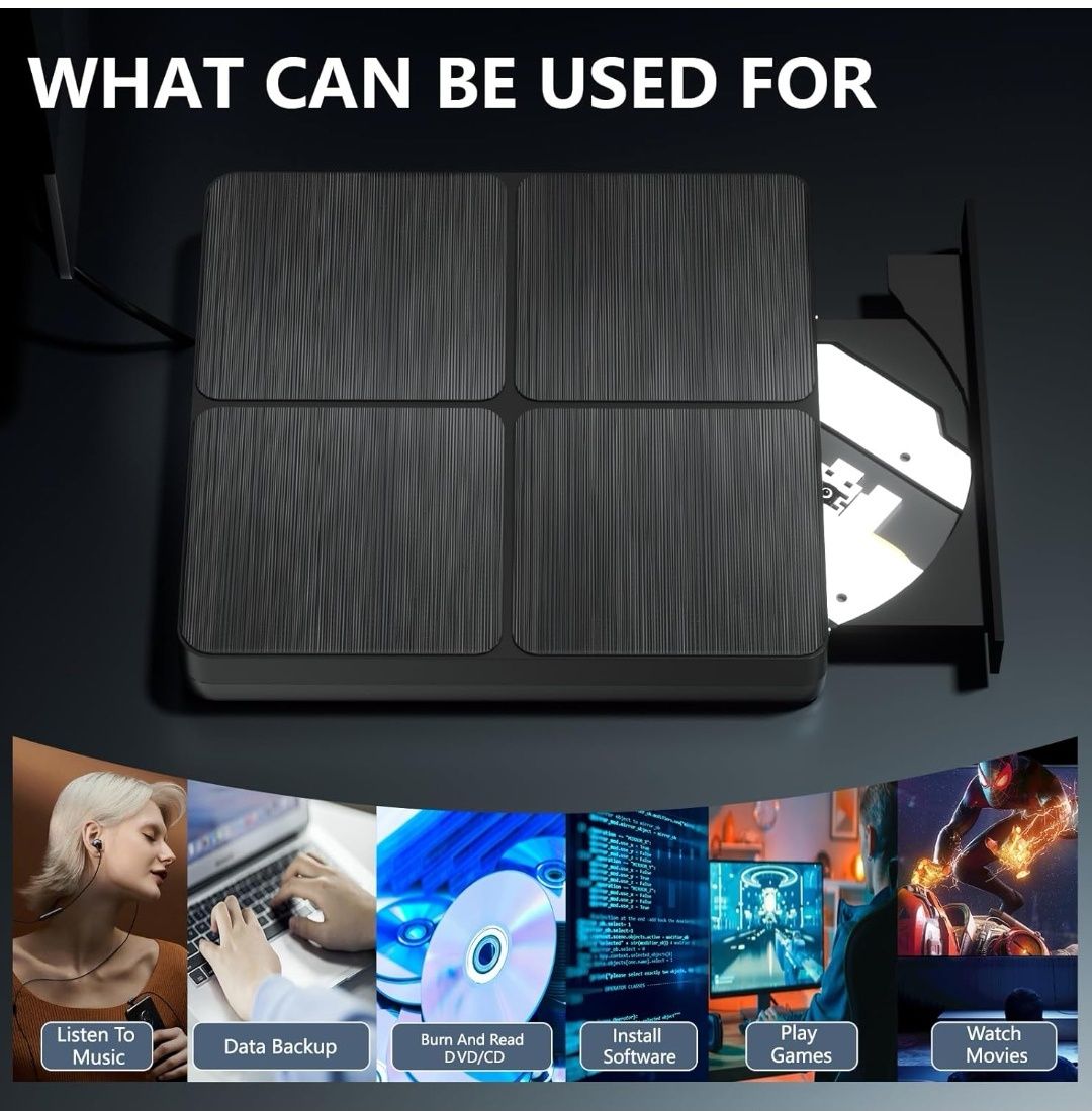 Napęd zewnętrzny Blu-ray CD DVD Yaeonku, USB 3.0