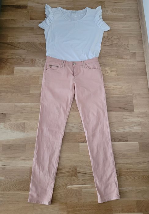 Zestaw spodnie rurki Stradivarius + t-shirt H&M