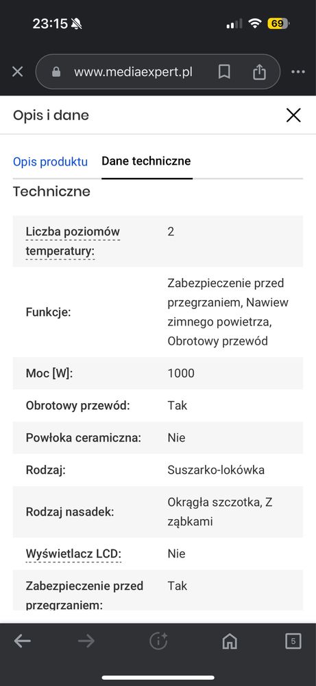Suszarko-lokówka Sencor SHS7401WH